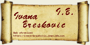 Ivana Brešković vizit kartica